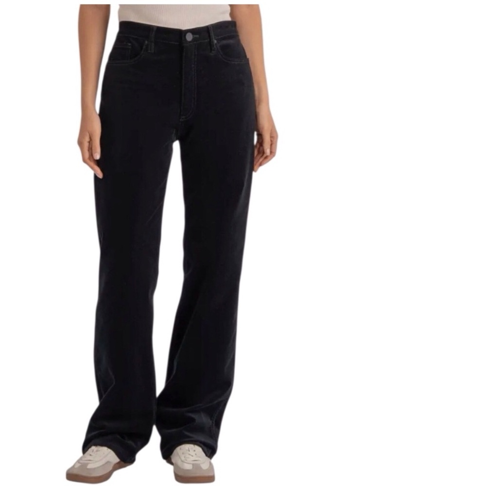Kut From Kloth Jeans Size 16 Black Corduroy Melissa High Rise Fab Ab Straight